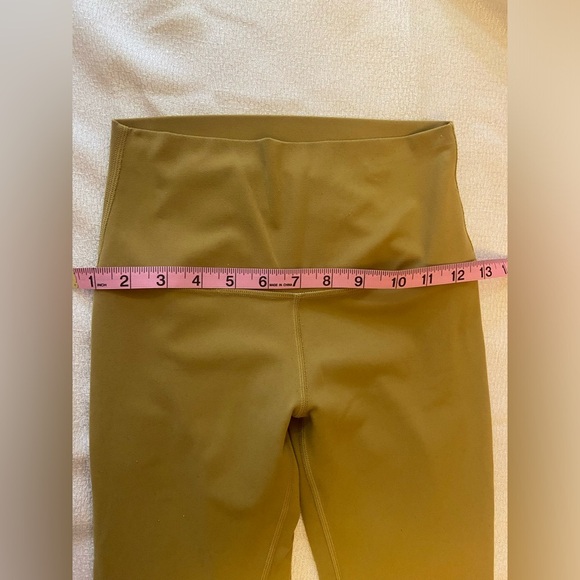 Lululemon Athletica Olive Green Leggings with High Waist and Side Stripe - Picture 2 of 7